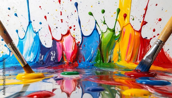 Obraz Splashes of colored paints