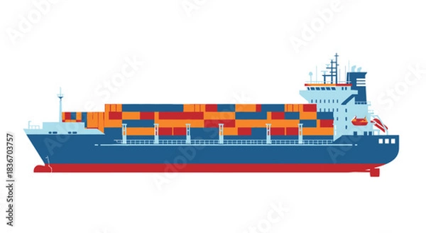 Fototapeta cargo ship vector