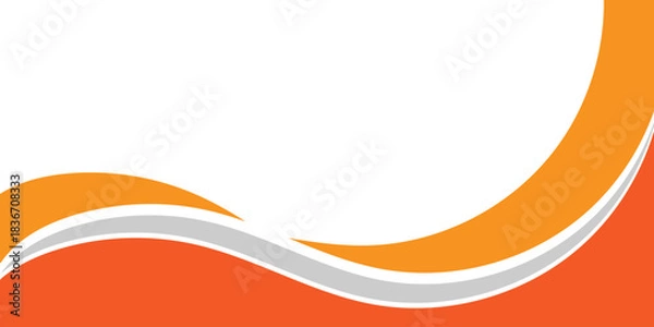 Fototapeta abstract creative minimalist orange curve shapes design for business card, poster, background.