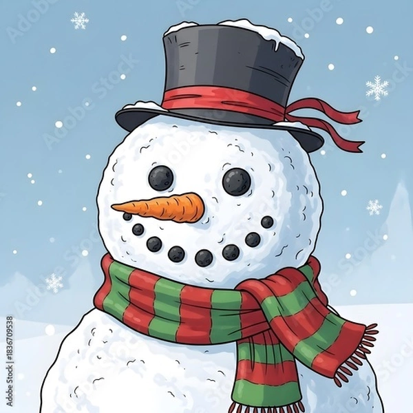 Obraz snowman with a gift