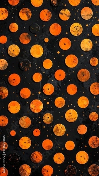 Obraz Textured backdrop with numerous stylized orange circles