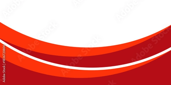 Fototapeta Vector red line background curve element with white space for text and message design, overlapping layers, vector