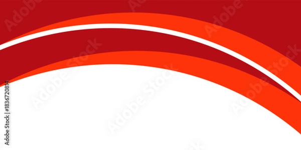 Fototapeta Vector red line background curve element with white space for text and message design, overlapping layers, vector