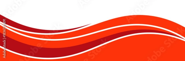 Fototapeta Vector red line background curve element with white space for text and message design, overlapping layers, vector