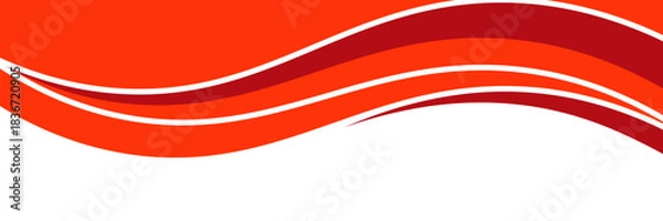 Fototapeta Vector red line background curve element with white space for text and message design, overlapping layers, vector