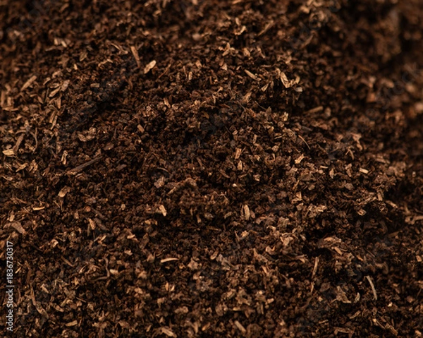 Fototapeta Texture and surface of soil mixed with manure background.