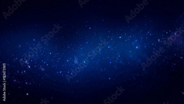 Obraz 濃い青とパープルが混ざるグラデーションに粒子が舞う幻想的な背景.生成AI