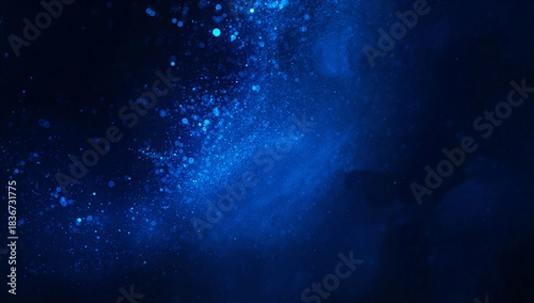Obraz 青い光の粒子が斜めに流れる動きを感じるダークブルー抽象背景デザイン.生成AI