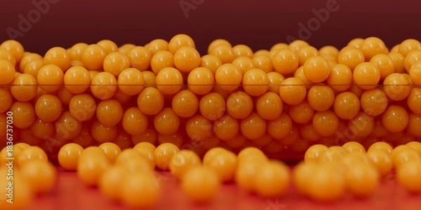 Obraz Small yellow balls in a transparent container 3D computer generated background image 