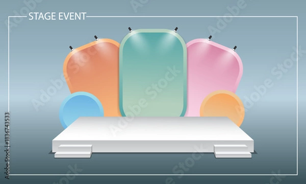 Obraz 3d illustration  even stage empty backdrop, Vector Illustration