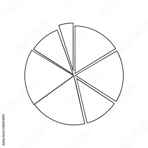 Fototapeta Simple Pie Chart with Seven Segments
