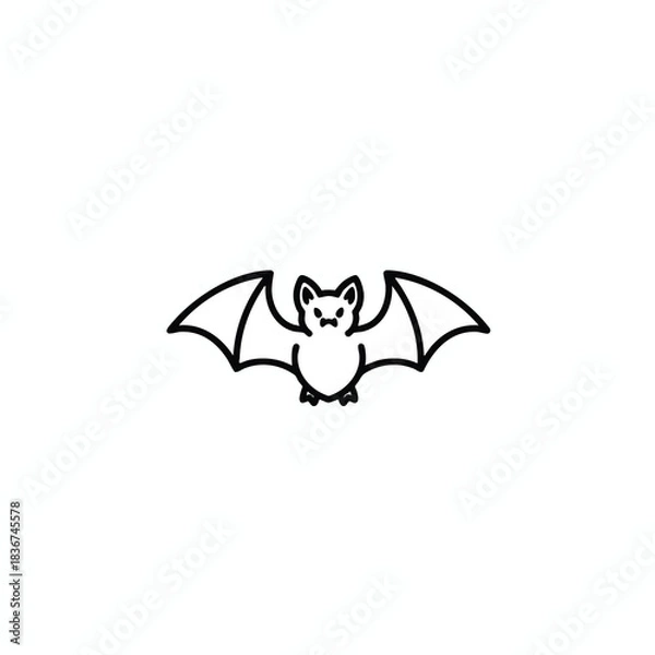 Fototapeta Simple Cartoon Bat Icon