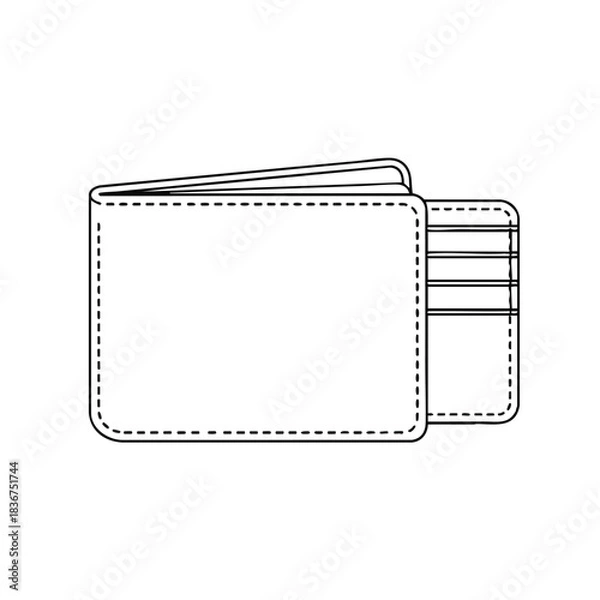 Fototapeta Simple Line Illustration of a Wallet