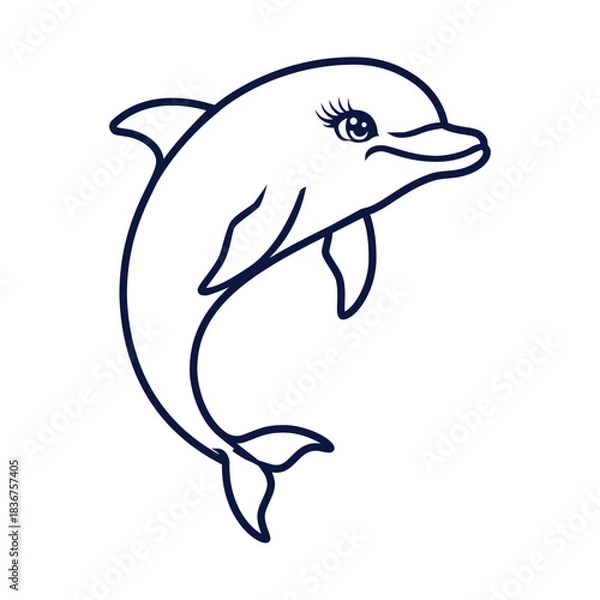 Fototapeta dolphin mascot logo design vector template

