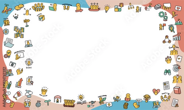 Obraz 人材・HR・採用・就職・転職・キャリア　イラストフレーム