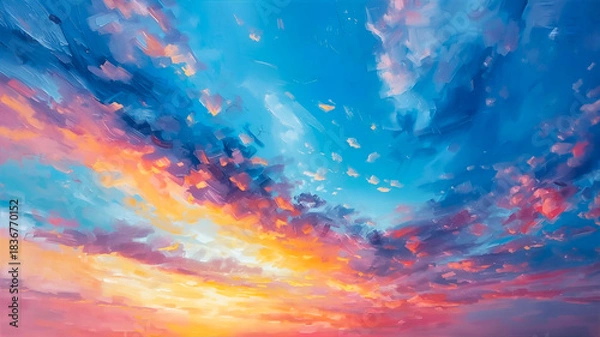 Obraz 虹色の空の絵画