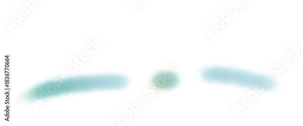 Obraz 水面のような透明感のある水色の水彩ライン	