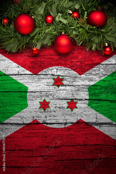 Obraz christmas decoration on wooden background from burundi