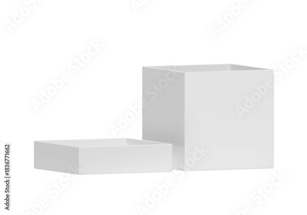 Fototapeta White Open Gift Box, transparent background