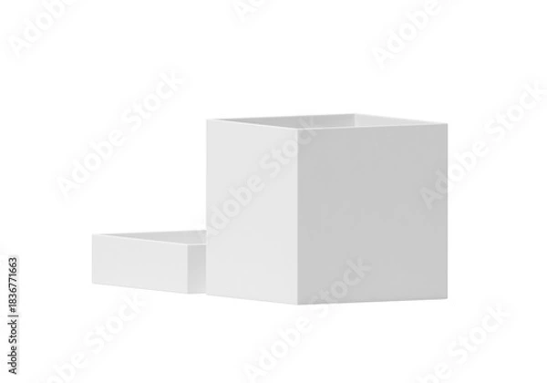 Fototapeta White Open Gift Box, transparent background