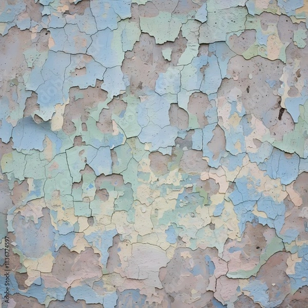 Obraz Peeling paint on a surface creates an intricate pattern.