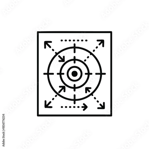 Fototapeta Target Icon with Arrows and Crosshairs