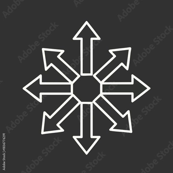 Fototapeta Eight Arrows Pointing in Different Directions
