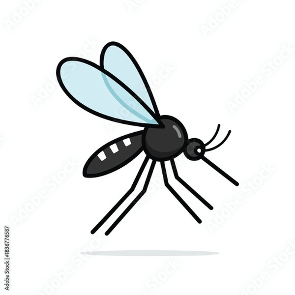 Fototapeta Vector Mosquito Illustration on White Background