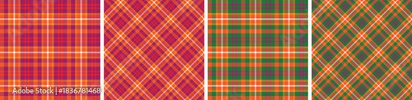 Fototapeta Christmas plaid and tartan pattern set.checkered fabric texture background.