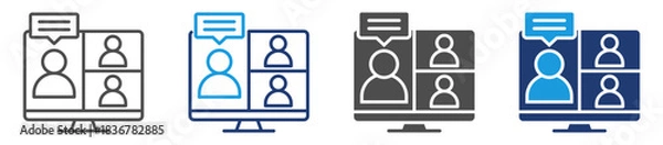 Fototapeta online meeting icon sheet multiple style