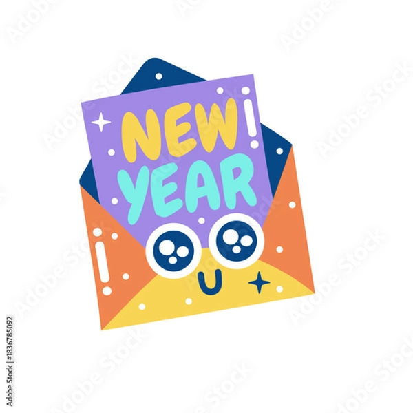 Obraz Bold Happy New Year Vector Sketch