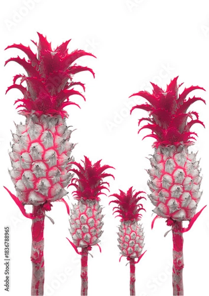 Obraz red pineapple on white background