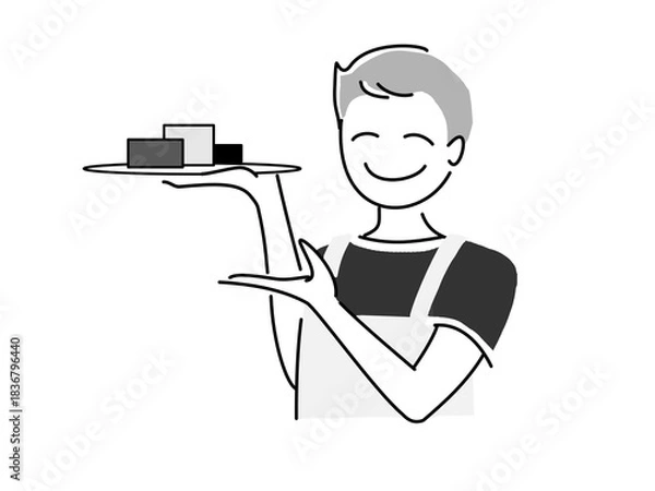 Obraz 商品の紹介をする男性の店員さん