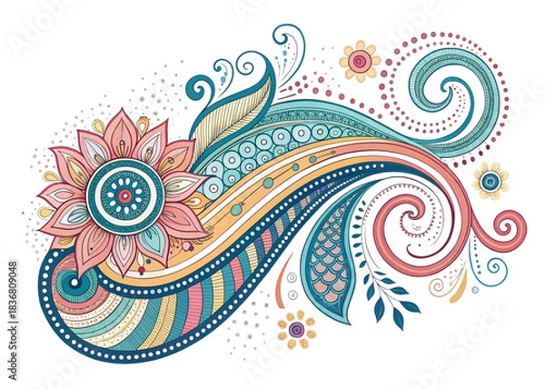 Fototapeta Abstract Doodle Shape Decorative Element