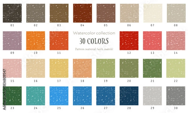 Fototapeta シンプルクレヨンタッチパターン30色セット(シンプルな質感でデータが軽量なタイプ。ａｉデータにスウォッチ登録あり。シームレスで使える）