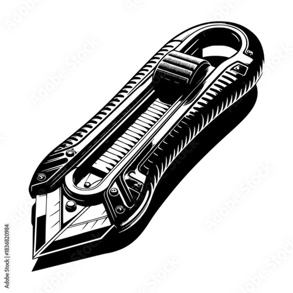 Fototapeta sharp metal blade used for stationary uses vector image illustration