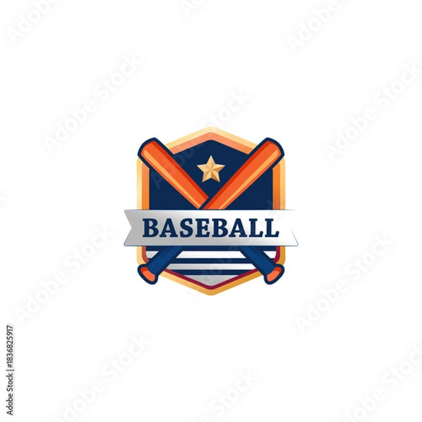 Fototapeta baseball logo badge vector design