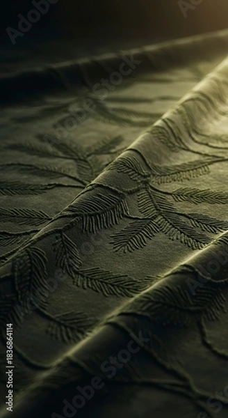 Fototapeta Abstract textured fabric with subtle light and shadow play.