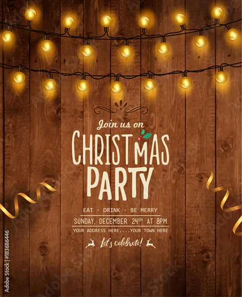 Obraz Merry Christmas invitation card.Vector