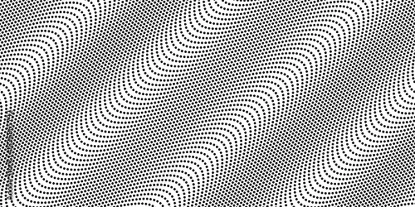 Obraz Abstract wavy optical illusion dot line pattern background. Eps10