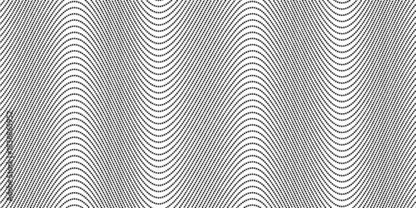 Fototapeta Abstract wavy optical illusion dot line pattern background. Eps10