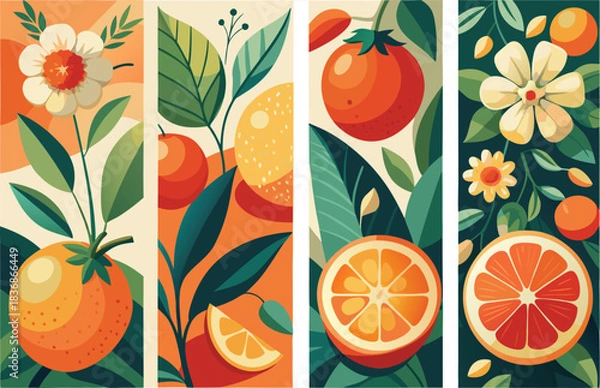 Fototapeta seamless pattern with fruits