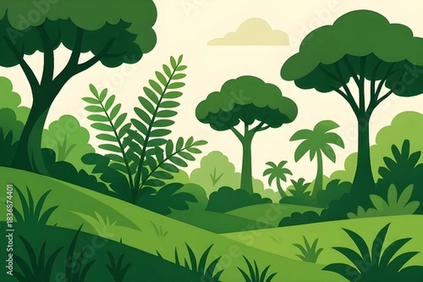 Obraz vector illustration of trees