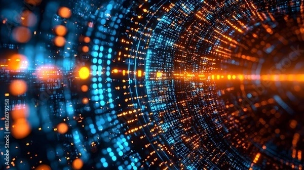 Obraz Dynamic glass texture with flowing pixel patterns