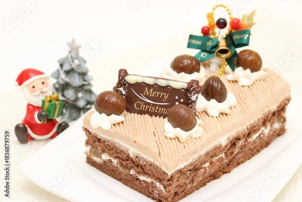 Obraz モンブランクリームのクリスマスケーキ