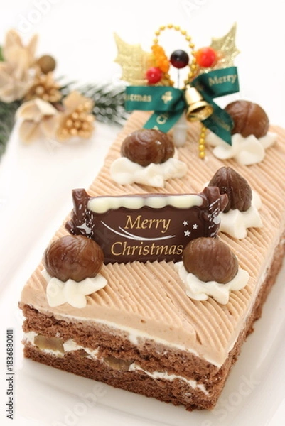 Obraz モンブランクリームのクリスマスケーキ