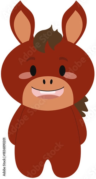 Obraz 동물말신년2026붉은말십이지신진사오미(기본웃는얼굴)