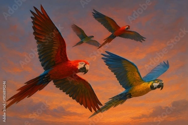 Obraz red tailed parrot 