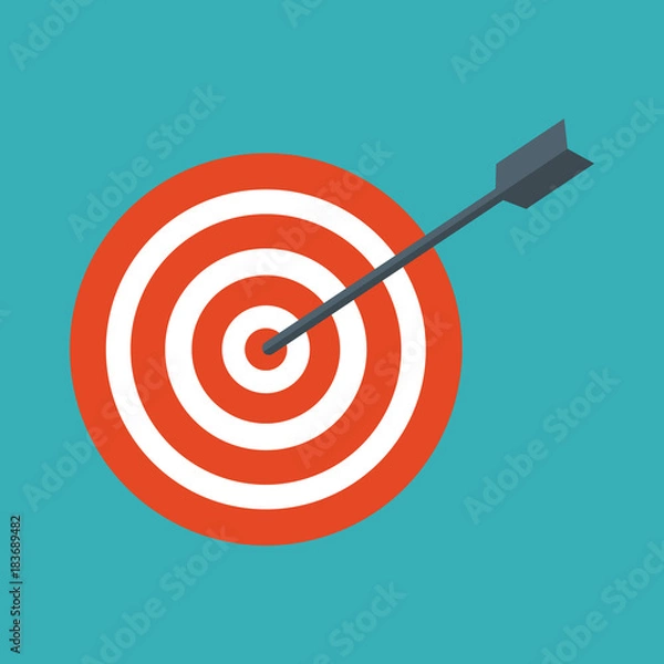 Fototapeta target hit in the center by arrows