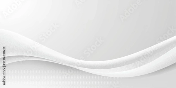 Fototapeta White background vector art design with blue light wave pattern texture